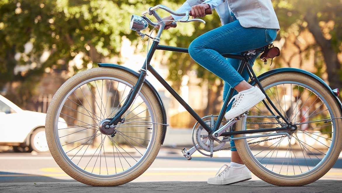 Woman on bike