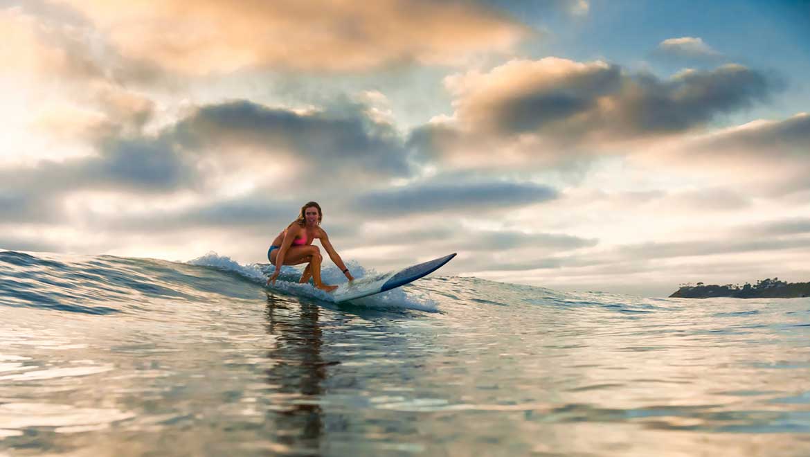 Woman surfing