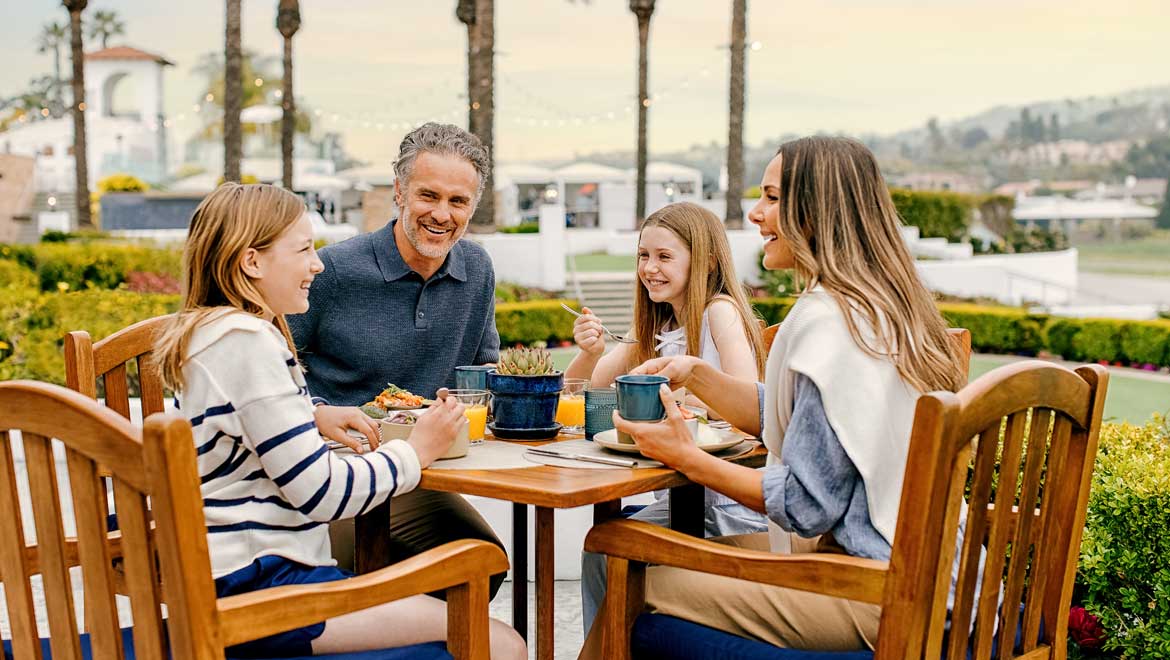 family having breakfast