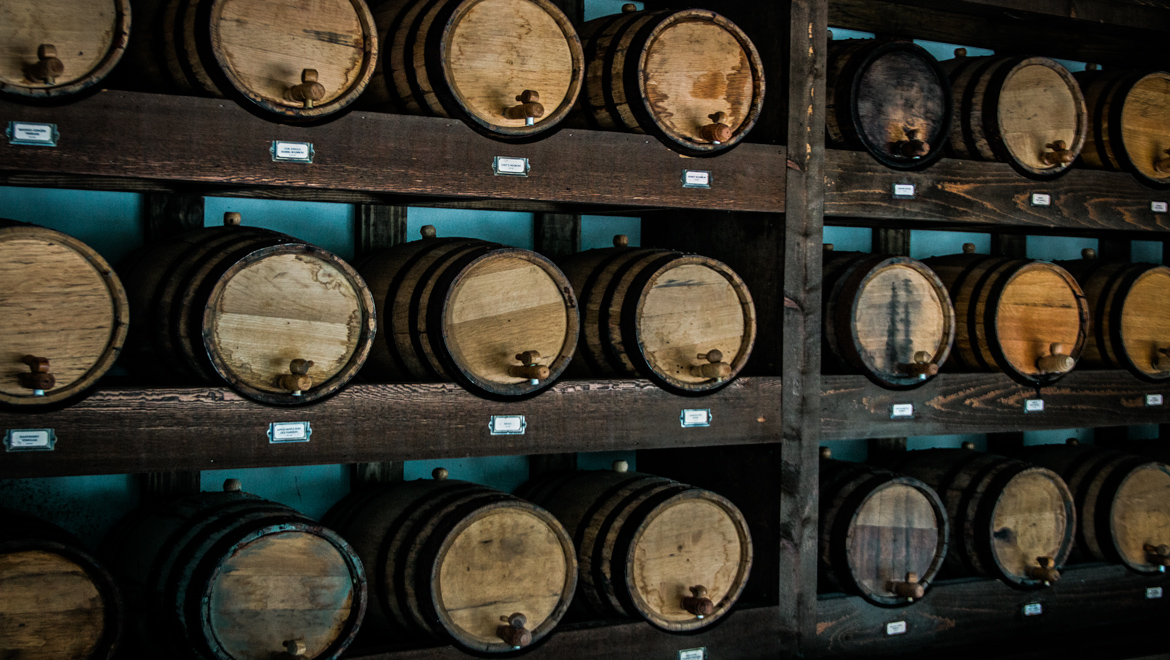 barrel room wall