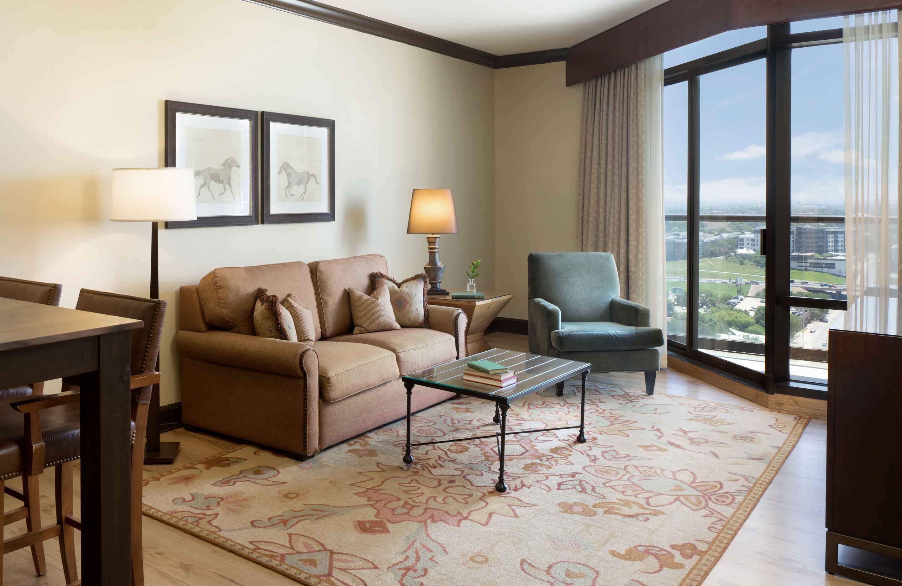 King suite living room with view.