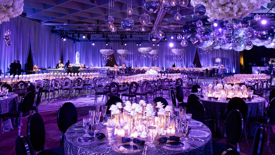Wedding reception set up