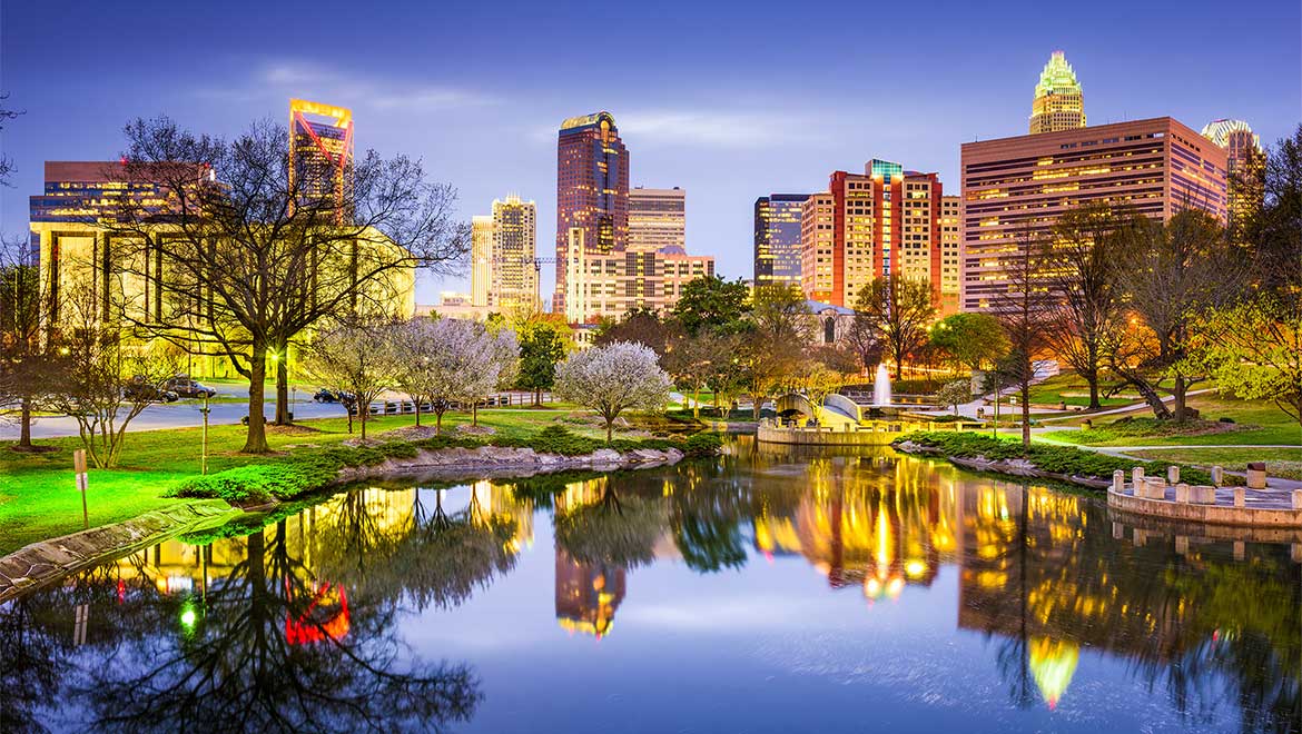 City skyline.