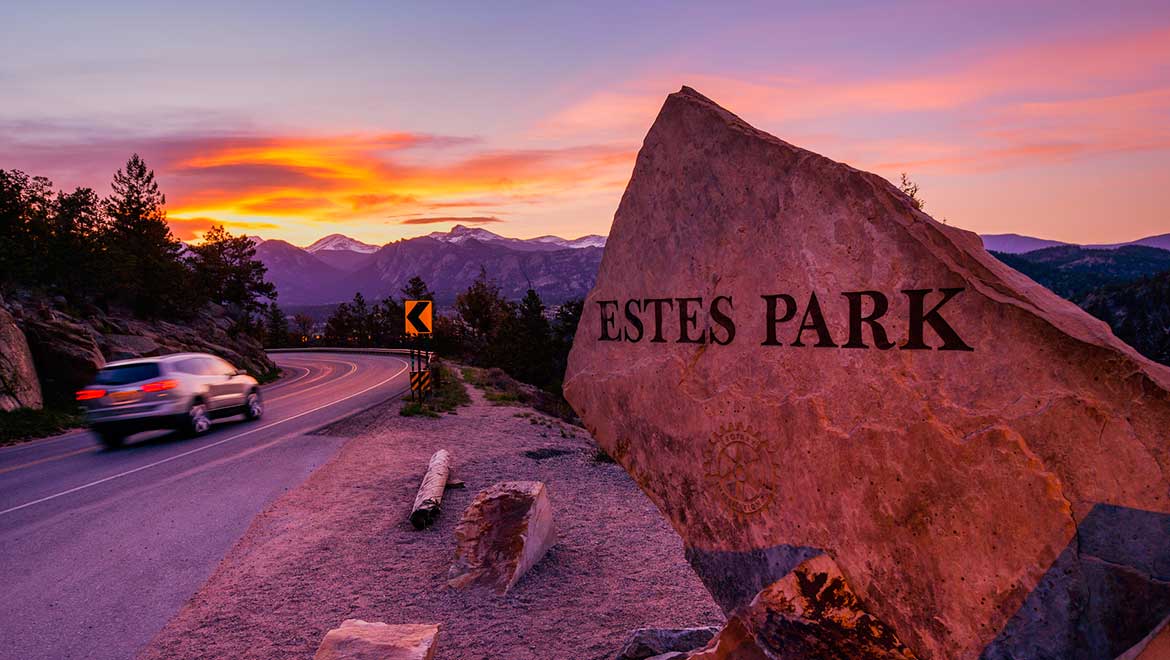 Estes Park entrance sign.