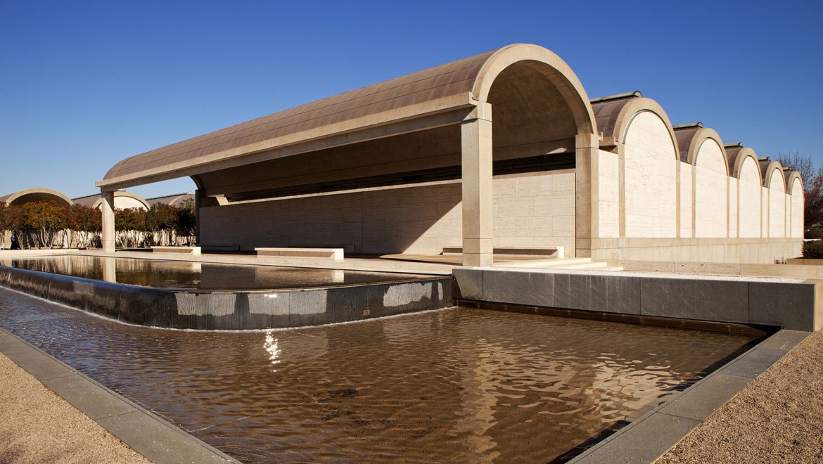 Kimball Art Museum water feature.