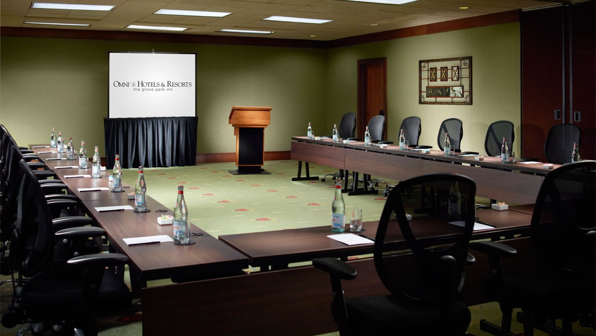 Meeting room with screen