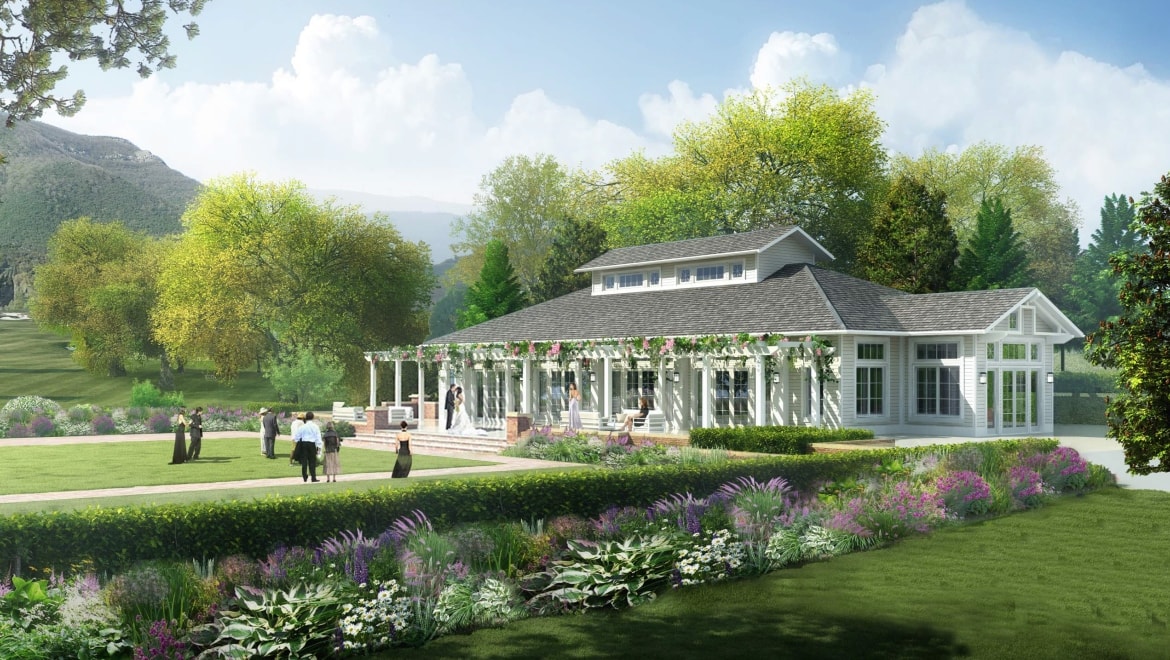 Rendering of event pavillion.