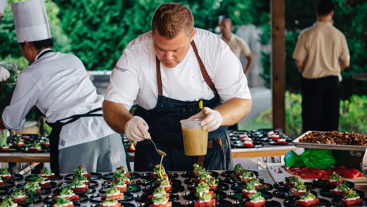 Chef working at the Omni Homestead Resort
