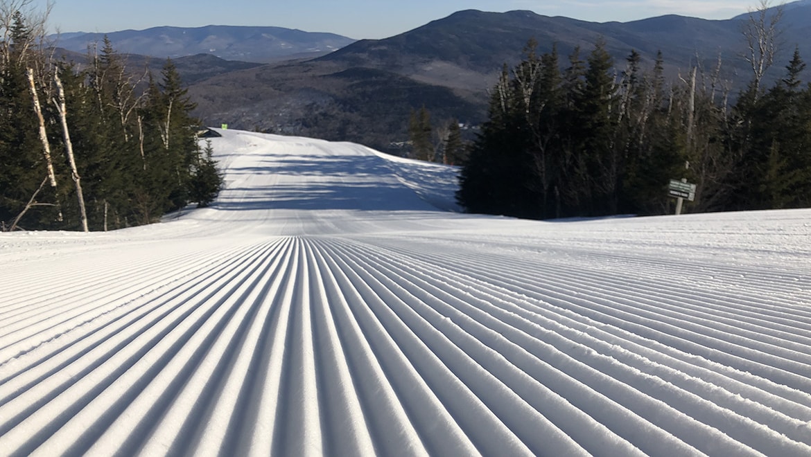 Groomed ski slope