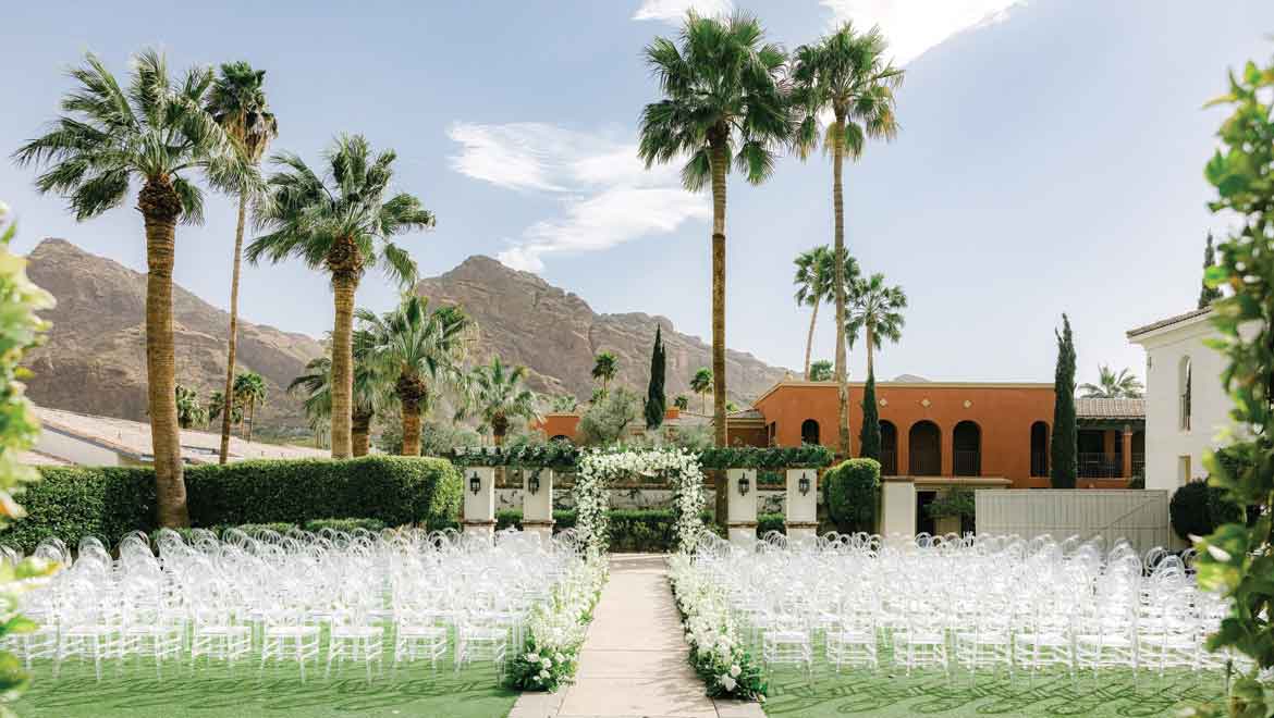 Wedding ceremony set up.