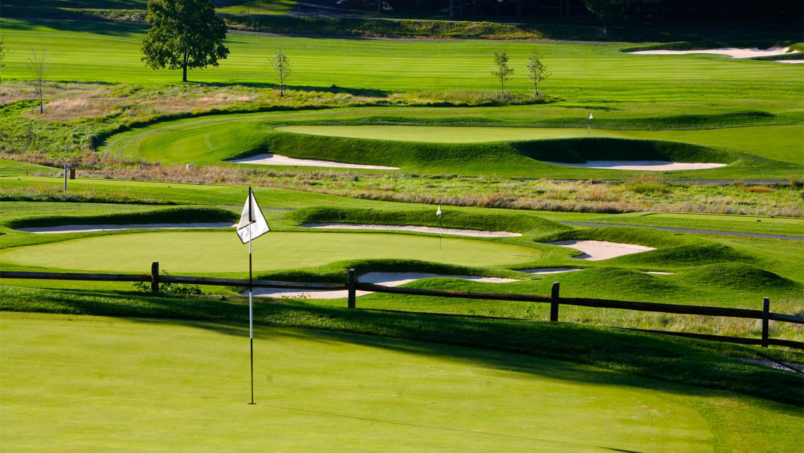 Bedford Springs Resort golf course hole flag 