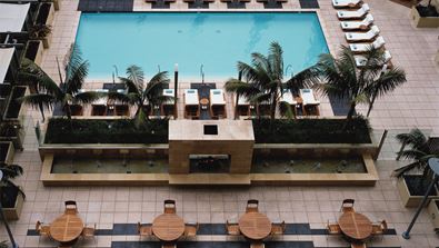 Aerial view of pool