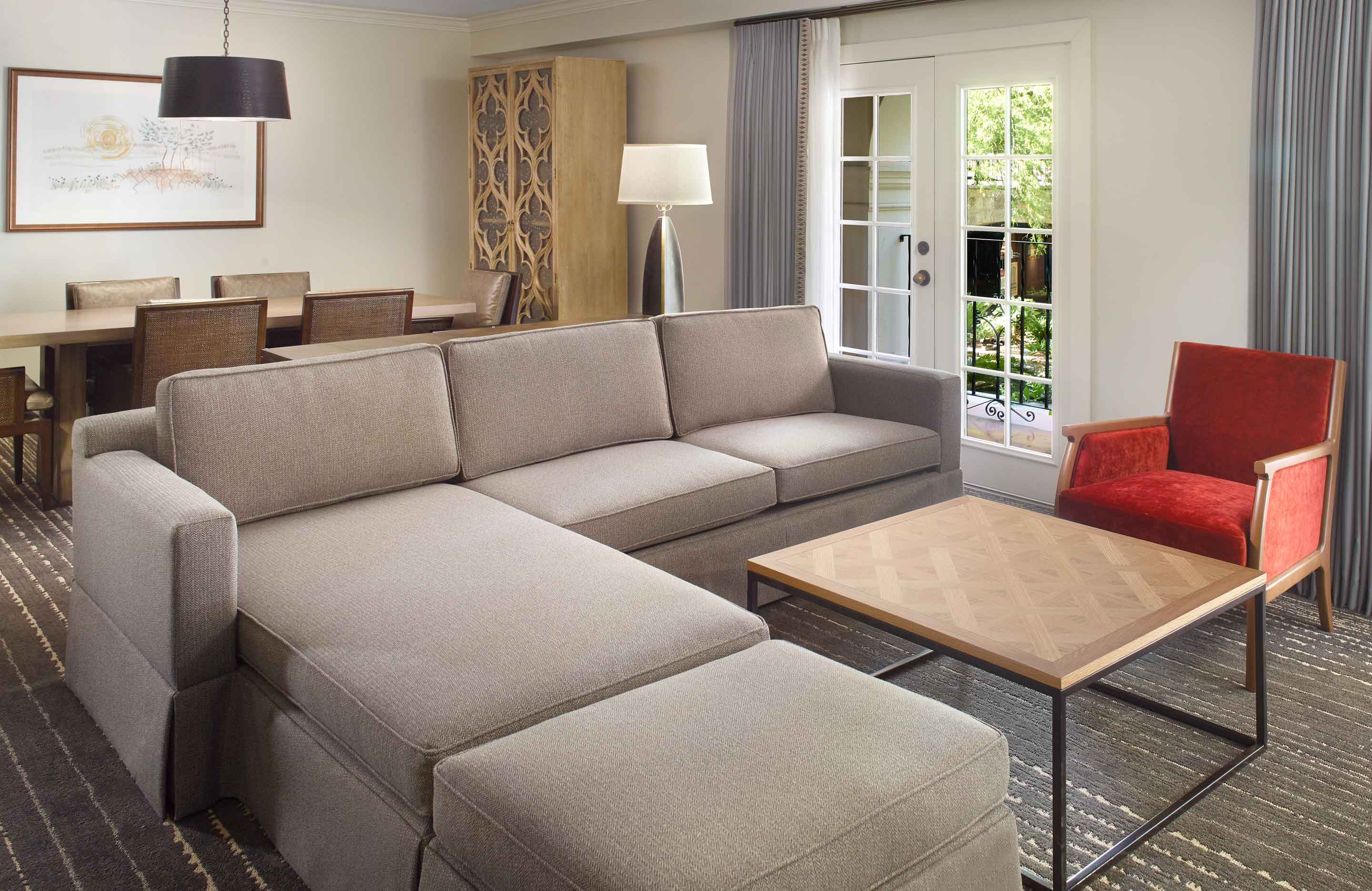 Living room in suite.